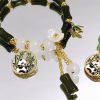 Elegant Bamboo-Inspired Panda Charm Bracelets – Double Strand Green & White Beaded Jewelry