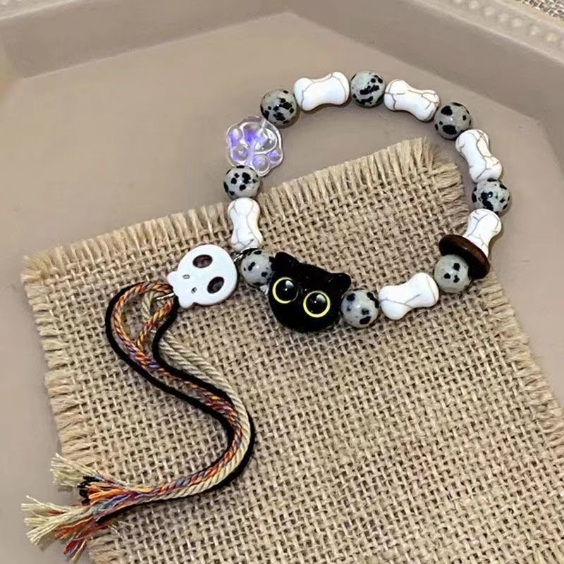 Lucky Cat Charm Bracelet – Handcrafted Boho Protection Jewelry