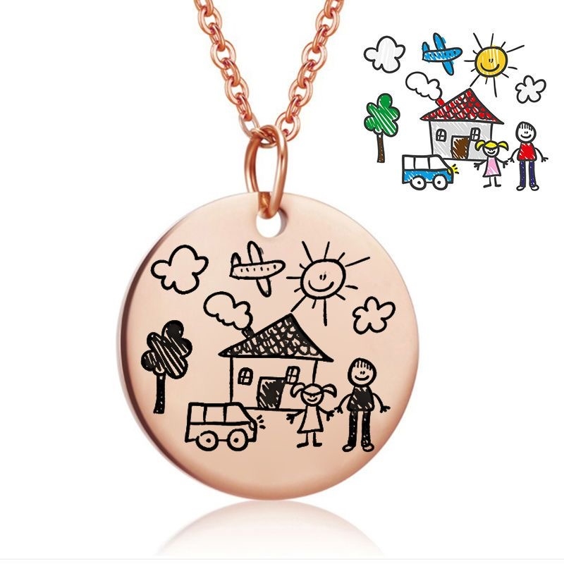 Handcrafted Custom Necklace – Create a Personalized Pendant with Your Photo, Pet, Name, Fingerprint, or Special Message