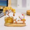 Citrine Money Tree & Beckoning Lucky Cat Set