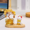 Citrine Money Tree & Beckoning Lucky Cat Set