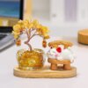 Citrine Money Tree & Beckoning Lucky Cat Set