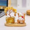 Citrine Money Tree & Beckoning Lucky Cat Set