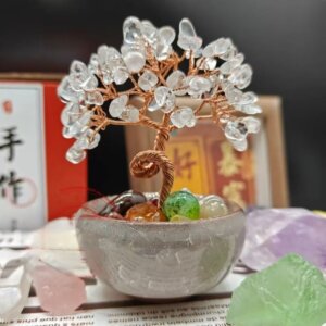 Clear Quartz Crystal Tree - Clarity & Positive Energy Bonsai Decor